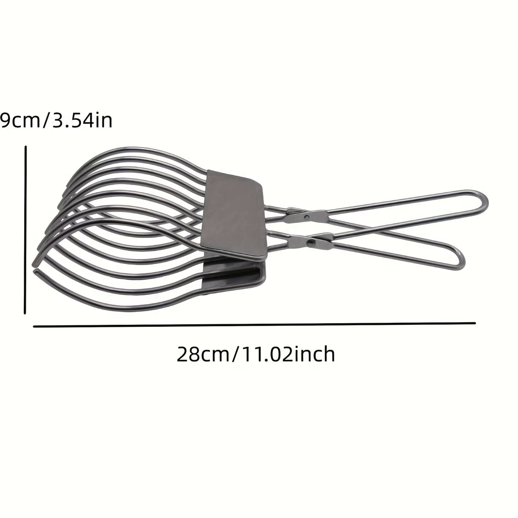 1pc Stainless Steel Meat Tongs - Heavy-Duty Multi-Functional BBQ Tongs for Grilling, Slicing, and Handling Meat, Ham