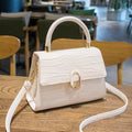 2025 new handbag with female crocodile pattern, niche and versatile handbag, crossbody bag, high-end texture, Kelly bag, small square bag