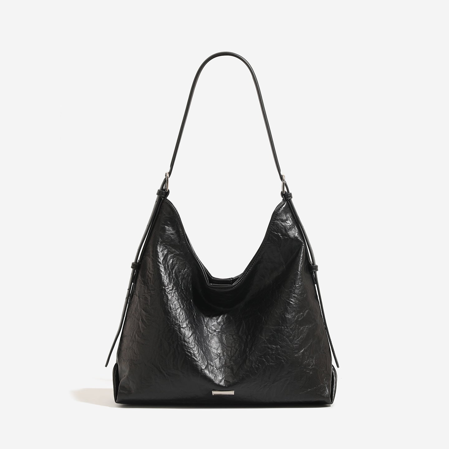 2026 new high-end pleated soft leather hobo bag versatile large capacity commuting tote bag, single shoulder crossbody tote bag