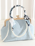 New Chinese style shell small square bag 2026 new women's bag single shoulder crossbody pearl bag simple and elegant Hanfu versatile evening bag