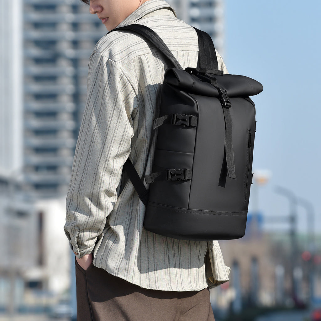 Cross border new men's backpack trendy retro large capacity student backpack fashionable commuting laptop bag