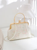 New Chinese style silk embroidery Hanfu bag, versatile for summer, crossbody chain dumpling bag, floral pattern handbag
